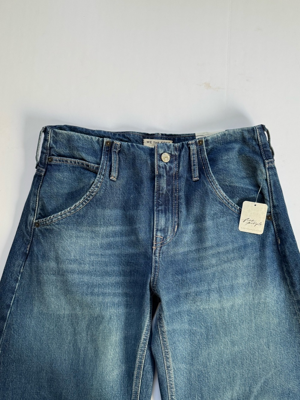 Free People We The Free Mia Flare Jeans Size 27 NWT Dark Wash Blue Denim - Picture 8 of 14